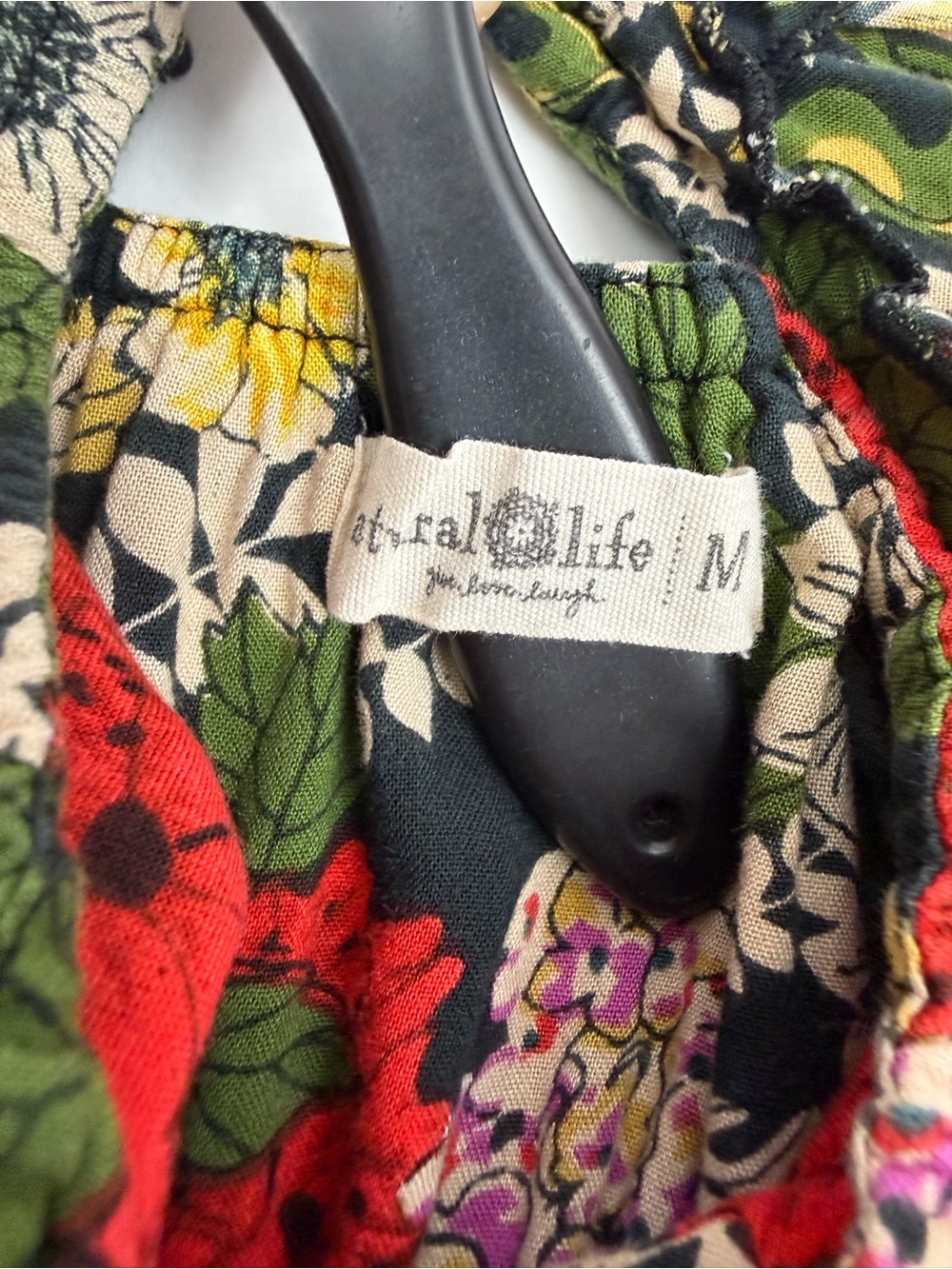 Natural Life Elizabeth Maxi Dress Black Red Poppy Floral Bohemian Hippie Boho - Picture 10 of 11